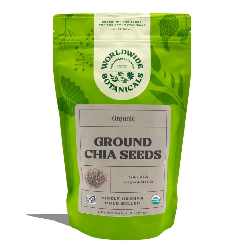 Worldwide Botanicals Organic Ground Chia Seeds, 1 Pound - Excellent Source of Fiber, Protein, and Omega-3 Fatty Acids | Gluten-Free | Vegan | Non-GMO | Kosher - Image 1